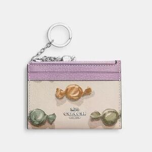 New Coach Mini Skinny Id Case With Candy Print And Charm